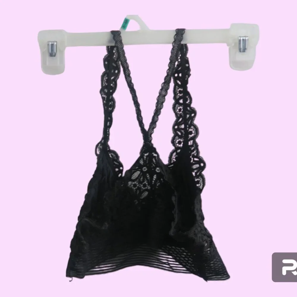 Victoria's Secret bra bralette lace lacey cross back bra in black size small. - Picture 4 of 8